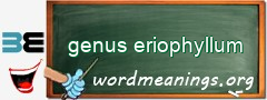 WordMeaning blackboard for genus eriophyllum